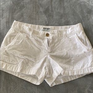White old navy eyelet shorts